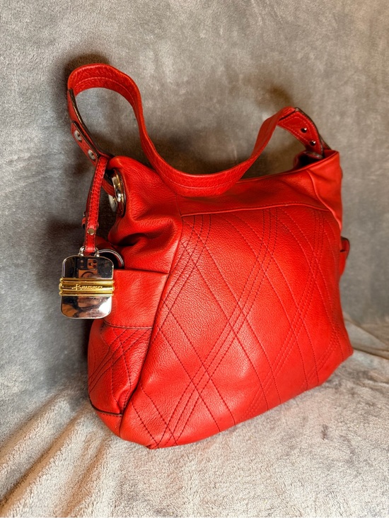 b. makowsky Handbags - b. makowsky Red Quilted Leather Shoulder Bag